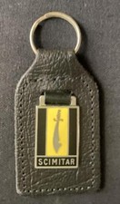RELIANT SCIMITAR MOTOR CAR ENAMEL LEATHER KEY RING KEY FOB BADGE EMBLEM