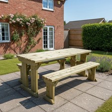Wooden Picnic Bench Set