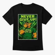 John Cena Never Give Up Green WWE Wrestling Design Kids Unisex T-Shirt