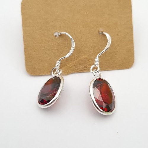 Garnet earrings sterling - garnet,