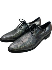 Vivienne Westwood Silver Irridescent Leather Oxford Shoes - EU40 UK7