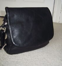 STUNNING VINTAGE BLACK LEATHER SHOULDER BAG/CROSSBODY/ORGANISER - by FANCY