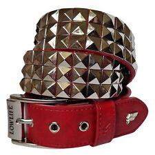 Triple Studded Leather Belt