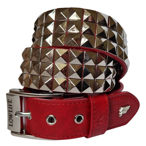 Triple studded leather belt - triple,