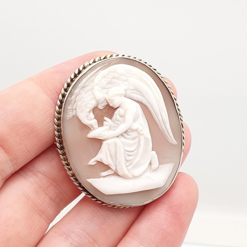 Antique solid silver cameo - antique,