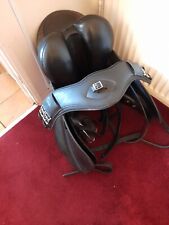 Albion SLK 17 .5 inch black dressage saddle with Stubben leathers and stirrups