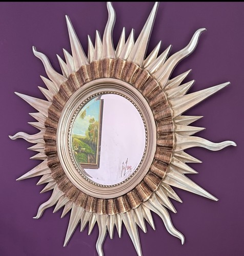 Wooden sunburst mirror for - wooden,