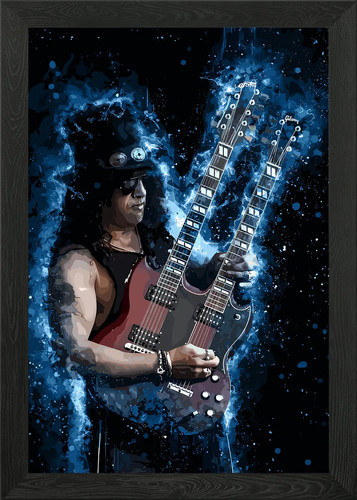 Slash with double neck guitar - slash,