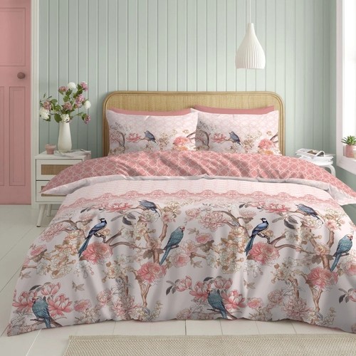 Oriental floral bird duvet - oriental,