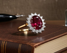 18ct Gold Ruby Cluster Ring on