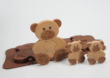 4+1 Teddy Bear Silicone Mould Chocolate Candy Bar Lolly Resin Wax Soap Crayon
