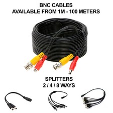 1M-50M BNC DC Power Lead CCTV Security Camera DVR Video Record Extension Cable