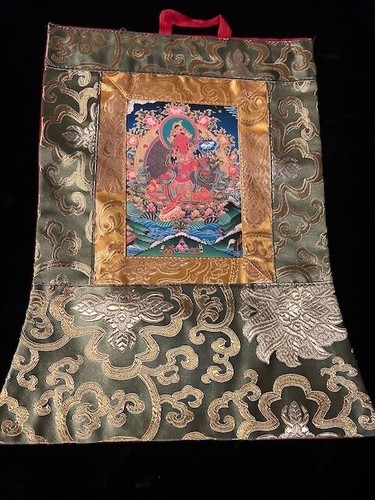 Red tara postcard thangka - tara,