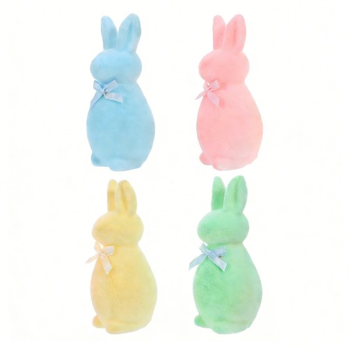 Easter bunny statue set pastel - statue,