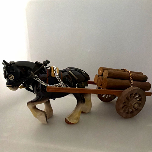 Vintage pottery shire - vintage, horse