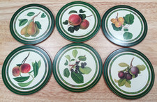 Pimpernel Hooker Fruits Drinks Coasters set of 6 Round 10cm Diameter Boxed (S05)