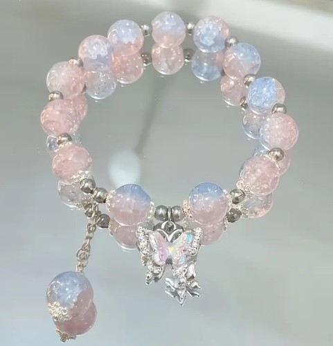 Pink butterfly bracelet - butterfly,