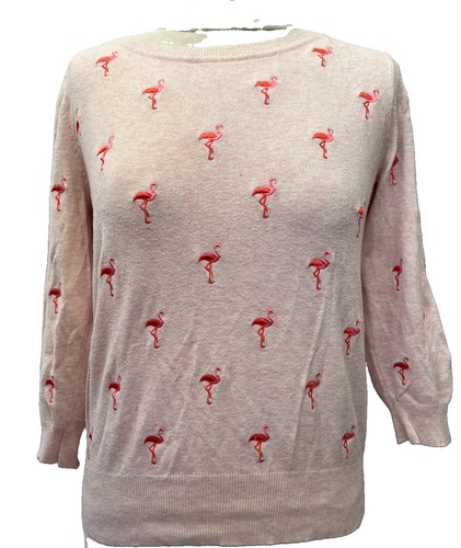 Pink embroidered flamingo - m&s,