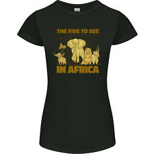 The Five to See in Africa Safari Animals Womens Petite Cut T-Shirt