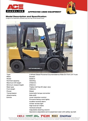 Doosan d30s container spec - doosan,