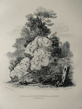 Derbyshire ALPORT TUFA ROCK c1886 Chantrey's Peak Scenery Original Antique Print