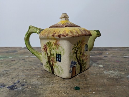 Torquay pottery teapot cottage - teapot,