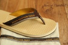 Louis Vuitton Brown Beige Rubber Sandals Sliders Shoes Men's UK 7 US 8 EU 41