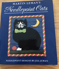 Martin Leman's Needlepoint Cats Jill Leman book cross stitch canvas mesh sewing