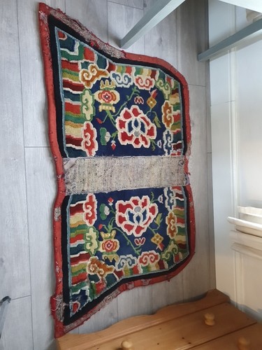 Antique tibetan rug under - tibetan,