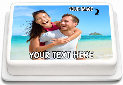 Edible personalised photo cake - photo,