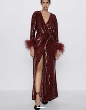 Zara sequinned wrap dress with