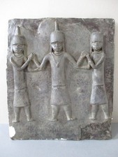 An African Benin Plaster Cast Replica of Bronze Relief Plaque Edo People Nigeria