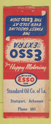 Matchbook cover esso oil - cover,