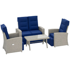 Outsunny 4 Piece Rattan Garden