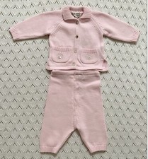 Darcy Brown Girls Pink 2-Piece Knitted Set 1 Month