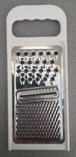 Hand Held Grater Fine Coarse Kitchen Slicer Flat White Plastic Silver Metal Zest