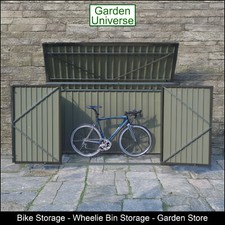 Bicycle Store 3 Wheelie Bin Storage Bike Shed by Garden Universe Grey Secure