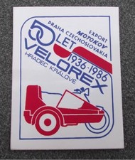 1986 Velorex Motorcycle Sidecar and Microcars 50th Anniversary Decal Sticker