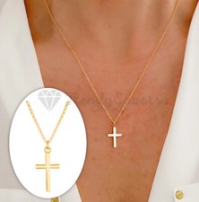 Christian Religious Jesus Crucifix Necklace Chain Cross Gold Plated Jewellery UK