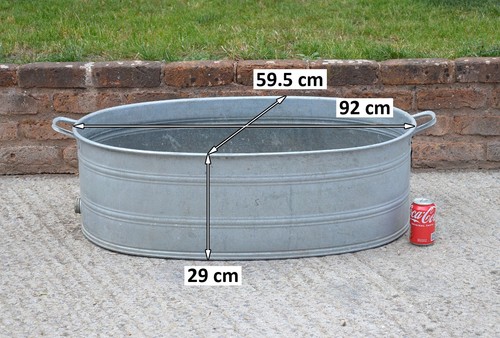 Vintage old galvanized bath - galvanized,