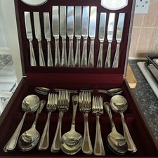 Viners 8 place 58 piece cutlery set silver plate in presentation box:  mint