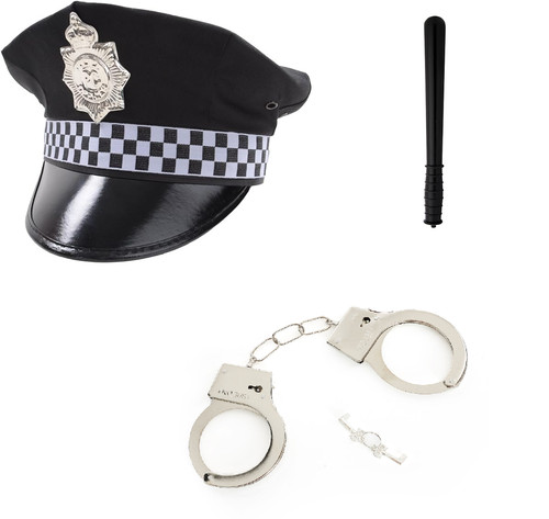 Black police fancy dress - black,