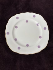 Royal Vale Mauve Polka Dot Bone China Tea Plate