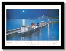 Nord Pas de Calais Train Ferry in Dover framed limited print Walker free p&p UK
