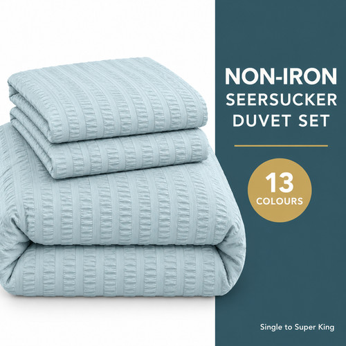 Seersucker duvet cover set - duvet,
