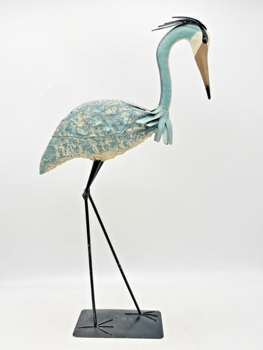 Metal heron sculpture - metal,