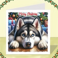 Siberian Husky Dog Christmas Card