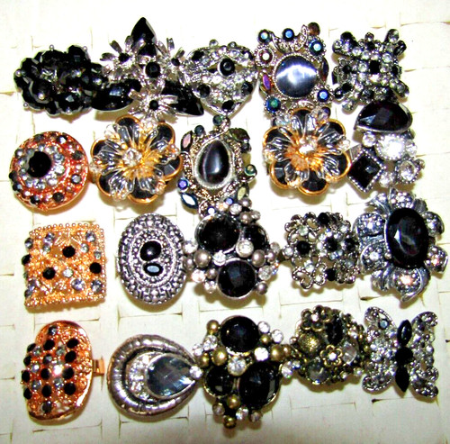 Rings black crystal - rings, statement