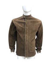Premium Brown Leather Welders Welding Safety Jacket Heat Resistant  - Brown - L