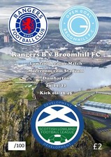 Rangers B v Broomhill Programme Lowland League 29/11/22